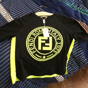 FENDI Kids' Logo Mixed-Media T-Shirt